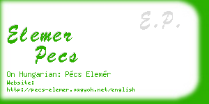 elemer pecs business card